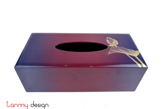 3D tissue box printed with lotus 12*25cm